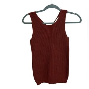 Loft Terra Cotta V-Back Knit Sweater Tank